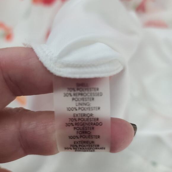 Calvin Klein floral Flutter sleeve Maxi dress white floral Sz 2 Feminine modest - Picture 9 of 12